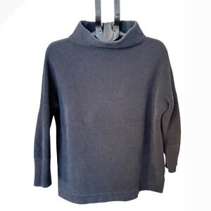 Free People Oversized‎ Tunic Mock Neck Ribbed Sweater Charcoal Grey Black XS
